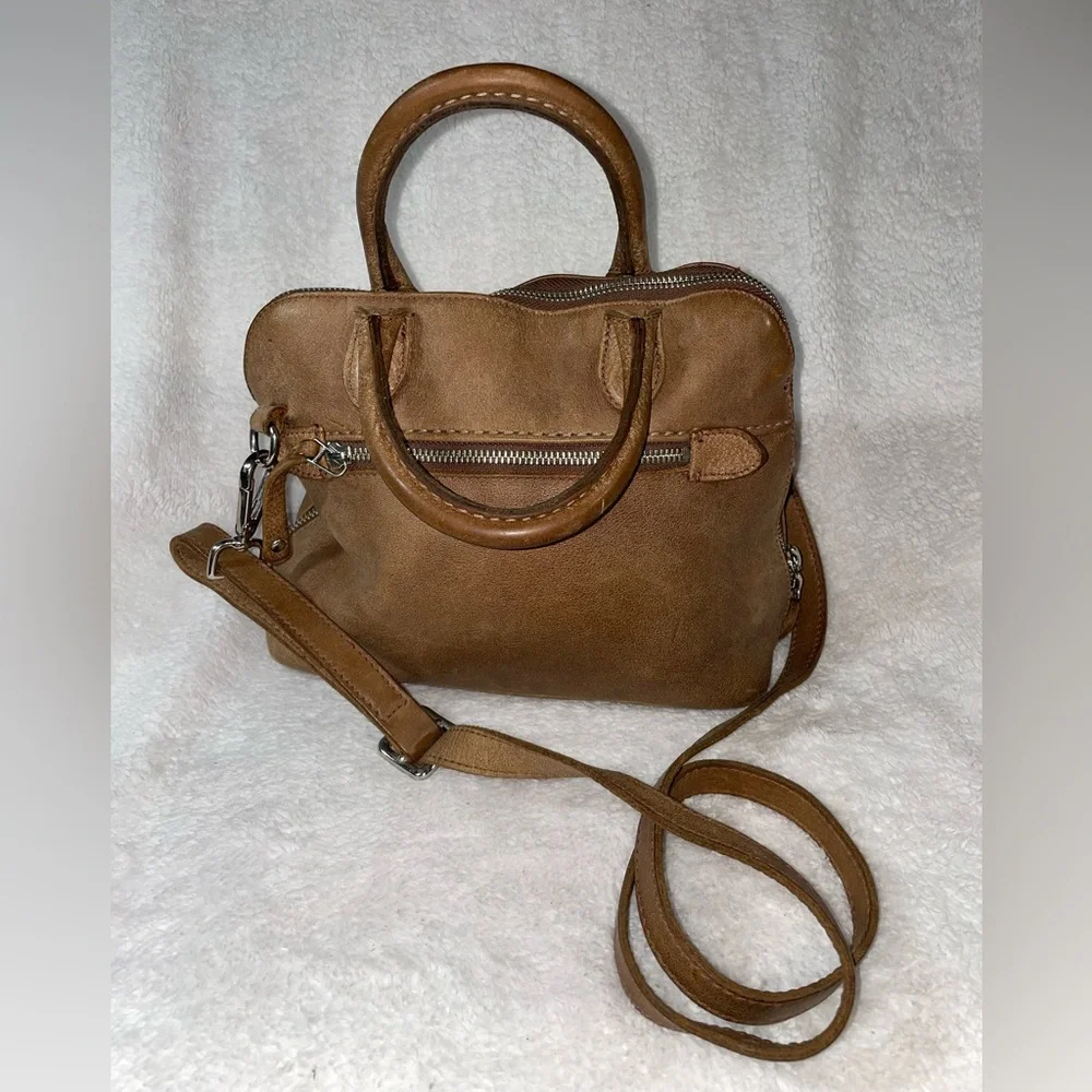 Roots Grace Tribe Leather Brown Classic Satchel Bag made in Canada